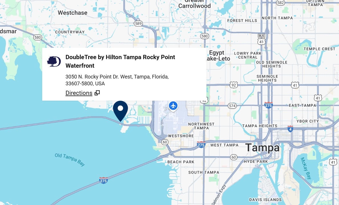 DoubleTree Tampa Hotel Location on Map